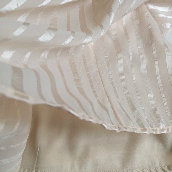 Mango Ecru Striped Satin Skirt, Size S - Picture 4 of 9